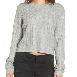 Nordstrom BP Silver Cable Knit Sweater Metallic Oversized Plus Size XXL